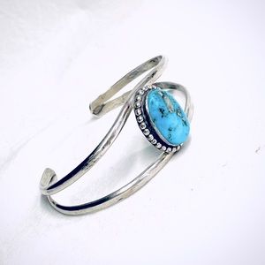 Silver and Turquoise Cuff Bracelet Navajo